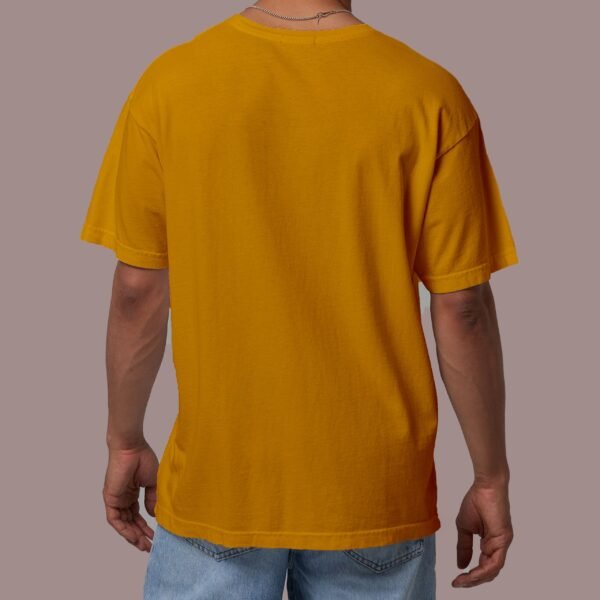 Plain Mustard Drop Shoulder Tee - Image 2