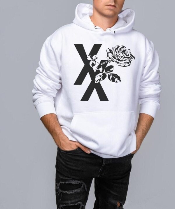 Monochrome Energy Graphic Printed Kangaroo Style Hoodie