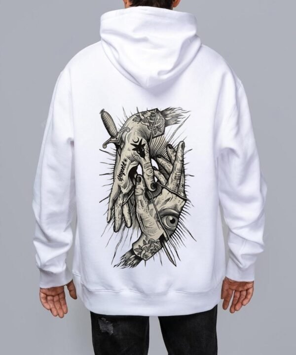 Sinner Graphic Printed Kangaroo Style Hoodie - Image 2