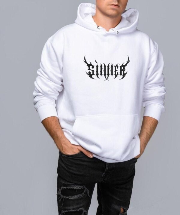 Sinner Graphic Printed Kangaroo Style Hoodie